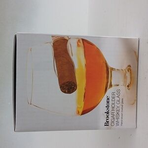 Whiskey Glass with Cigar Holder